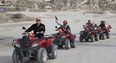 Kapadokya'da arazi araçlarıyla Filistin'e destek turu düzenlendi