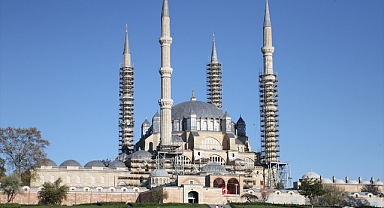 Selimiye Camisi'nde restorasyon çalışmaları sürüyor