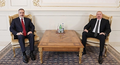 Azerbaycan Cumhurbaşkanı Aliyev Bakan Fidan'ı kabul etti