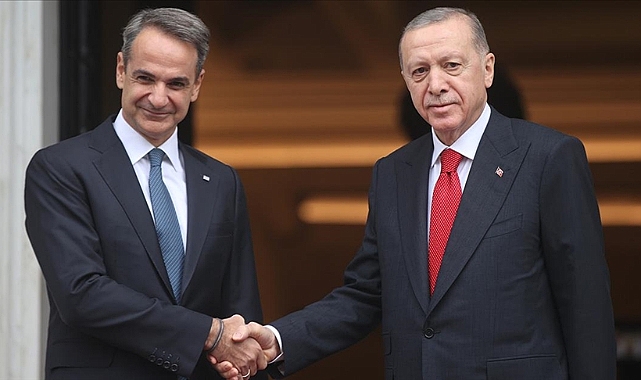 Cumhurbaşkanı Erdoğan, Miçotakis ile bir araya geldi