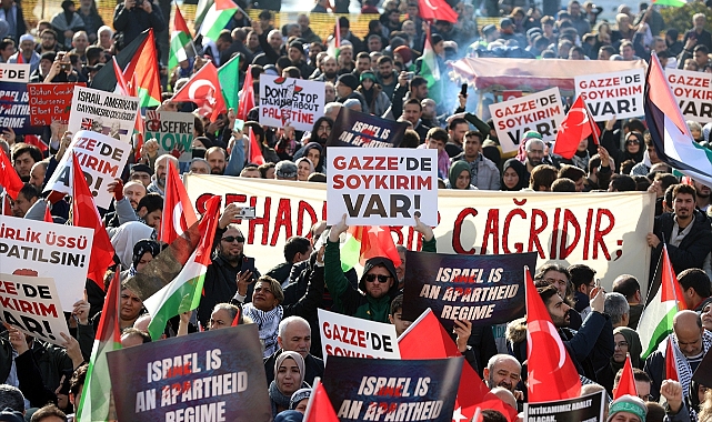 İstanbul'da İsrail'in Gazze'ye yönelik saldırılarına protesto eylemi!