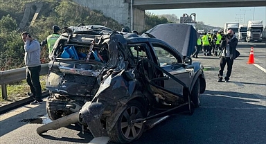 Kuzey Marmara Otoyolu'nda otomobil ve tır çarpıştı