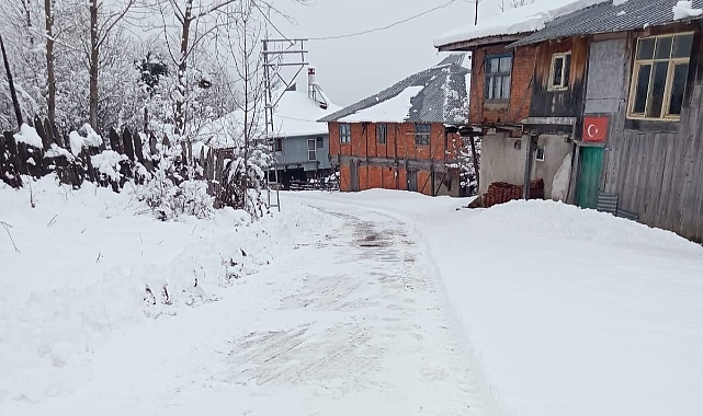 Bartın'da 35 köy yolu kardan kapandı