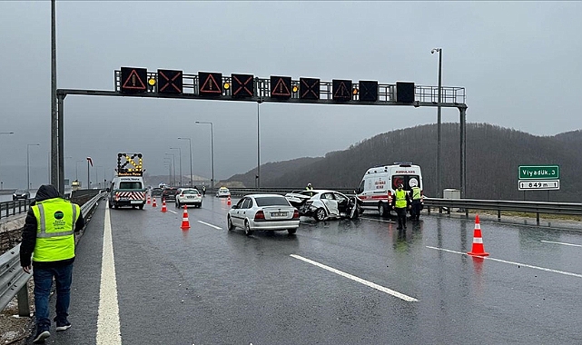 Kuzey Marmara Otoyolu'nda zincirleme kaza!