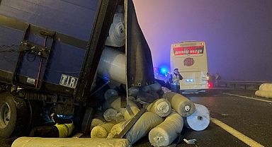 Kuzey Marmara Otoyolu'ndaki trafik kazasında faciaya ramak kaldı